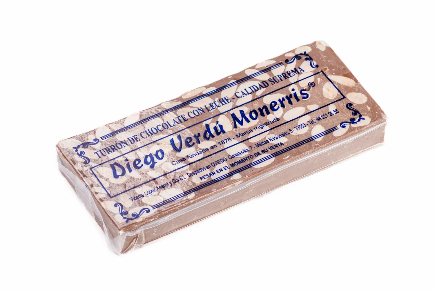 Turron de chocolate con almendras